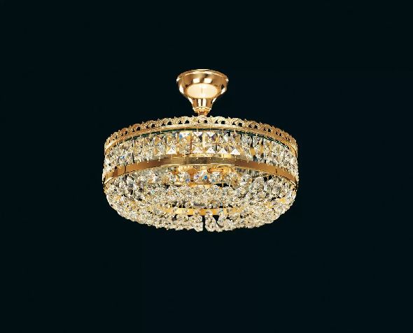 Gold plafond with mirror and Preciosa crystals - Elite Bohemia