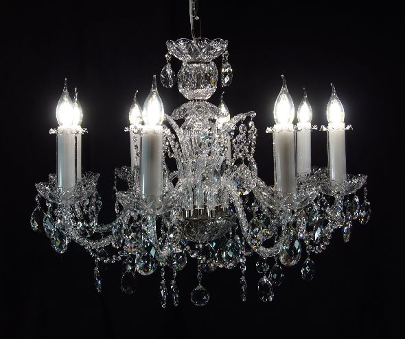 A stylish lamp for the living room or bedroom with leaded crystals