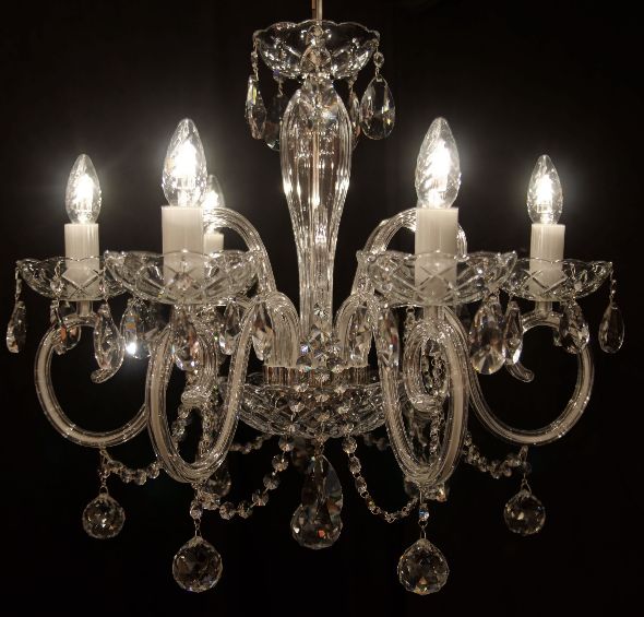 Fashionable crystal chandelier - with 6 Preciosa crystal balls