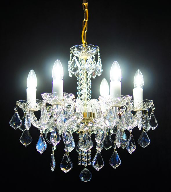 Stylish & elegant crystal lamp with medallions and crystal chains