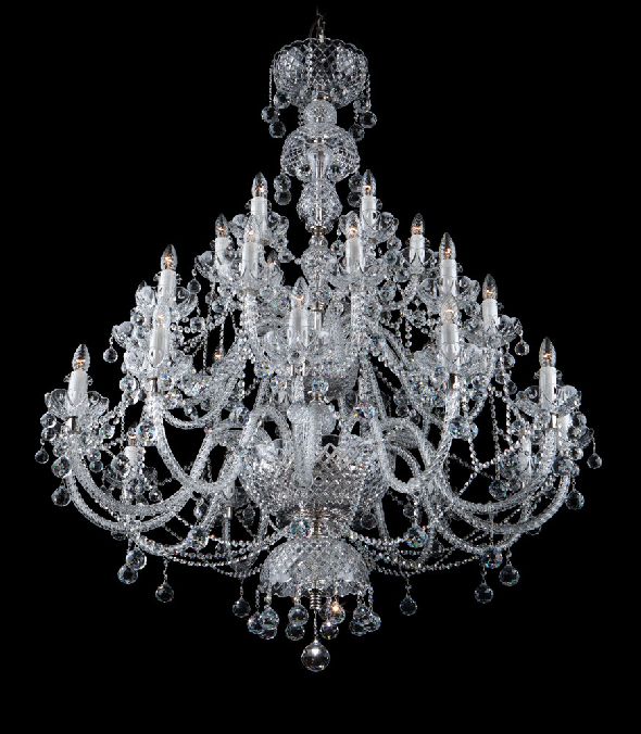 Large crystal chandelier for wedding hall of hotel or palace